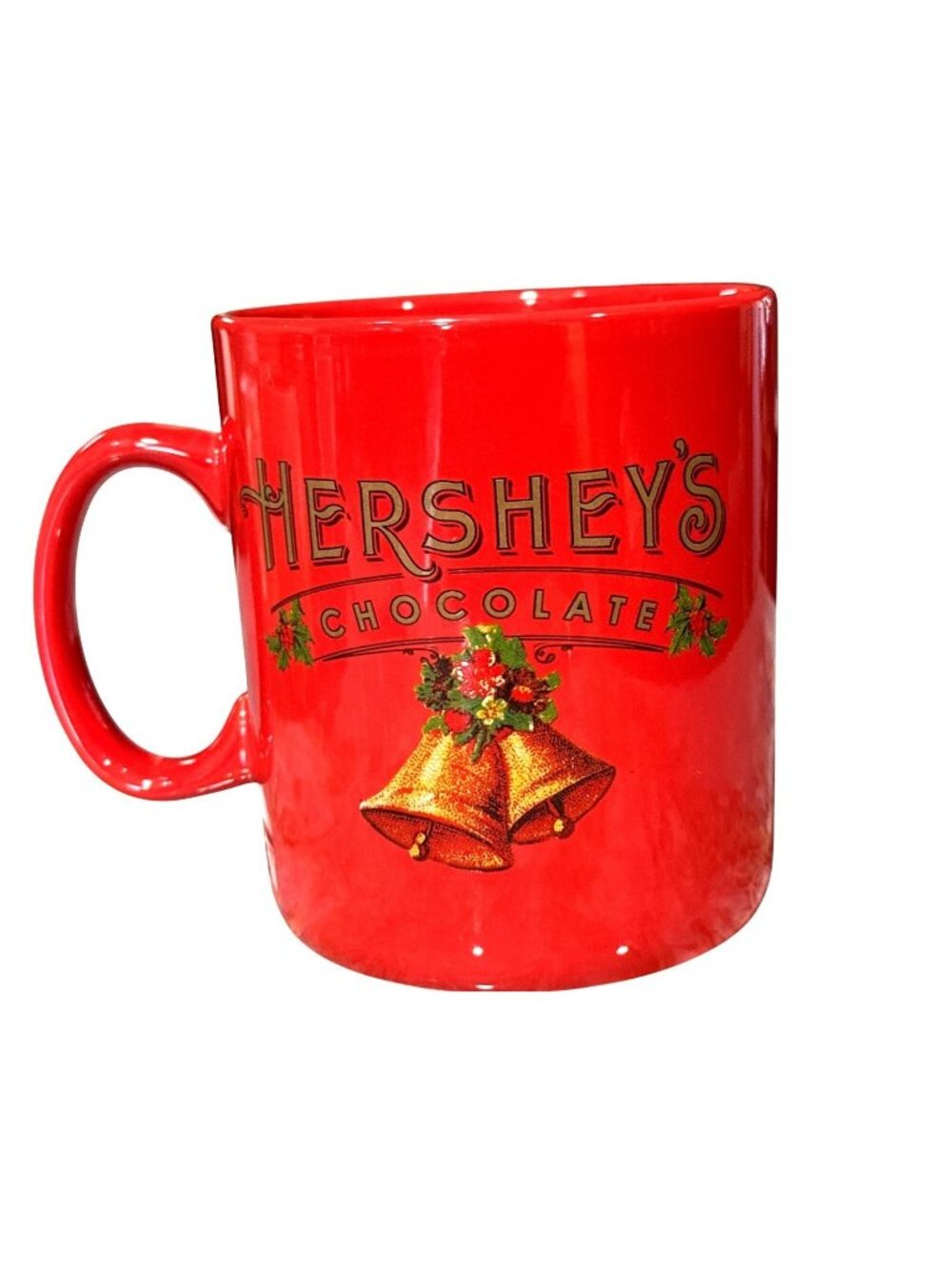 Hershey's Chocolate  Jumbo Christmas Bells Red Ceramic Mug Galerie Holiday Cocoa